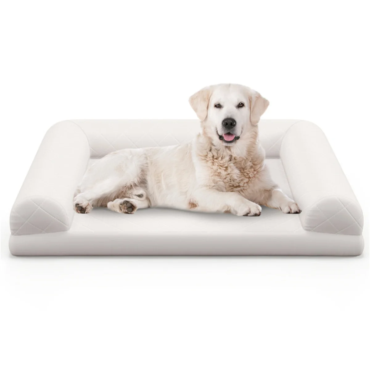 36" Orthopedic Dog Bed,Egg-Foam Dog Crate Bed with 3-Side Bolster and Removable Washable Bed Cover,Beige 
36" Orthopedic Dog Bed,Egg-Foam Dog Crate Bed with 3-Side Bolster and Removable Washable Bed Cover,Beige