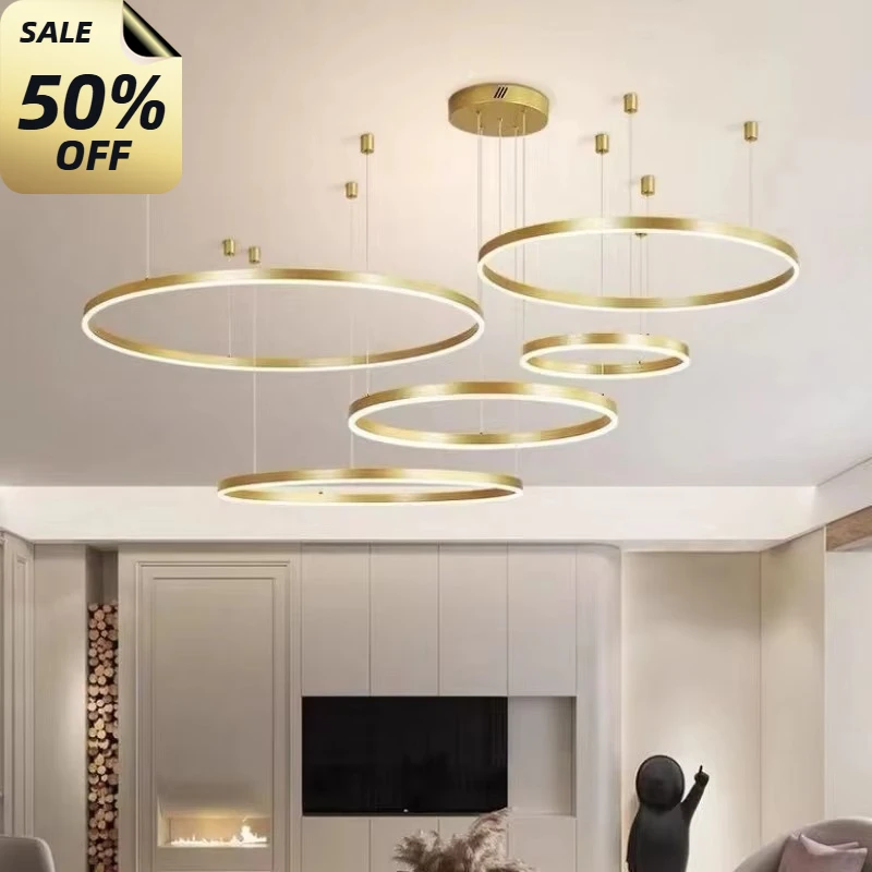 2025 Nordic Postmodern 5/6Circular Chandelier Lamp for Home Decoration Indoor Engineering Lighting Hanging LED Simple Pendant Li
2025 Nordic Postmodern 5/6Circular Chandelier Lamp for Home Decoration Indoor Engineering Lighting Hanging LED Simple Pendant Li