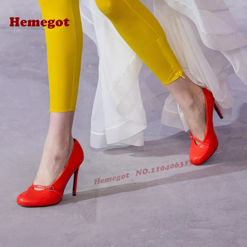 Red Buckled Shallow Pumps Leather Thin High Heeled Women's Pumps Hollow Out Summer Solid Runway Shoes Elegant 2025 New Fashion
Red Buckled Shallow Pumps Leather Thin High Heeled Women's Pumps Hollow Out Summer Solid Runway Shoes Elegant 2025 New Fashion
