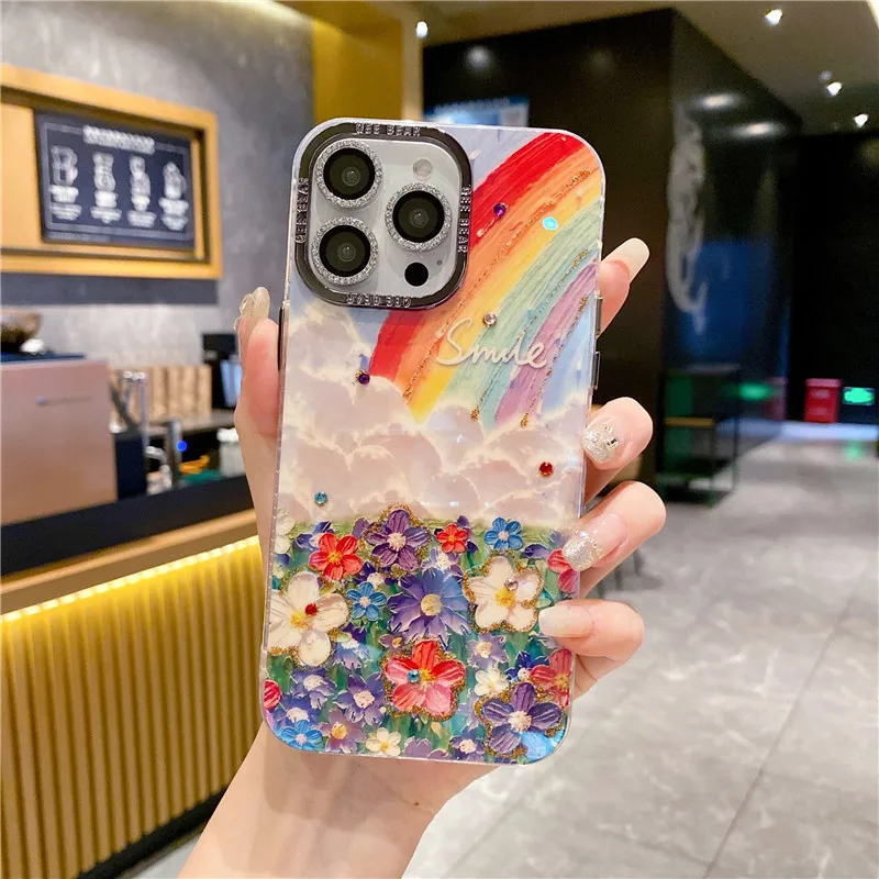 Oil Painting Flower Sea Rainbow Flash Diamond Anti drop Phone Case Suitable for iPhone 14 and iPhone 15 All Series
Oil Painting Flower Sea Rainbow Flash Diamond Anti drop Phone Case Suitable for iPhone 14 and iPhone 15 All Series