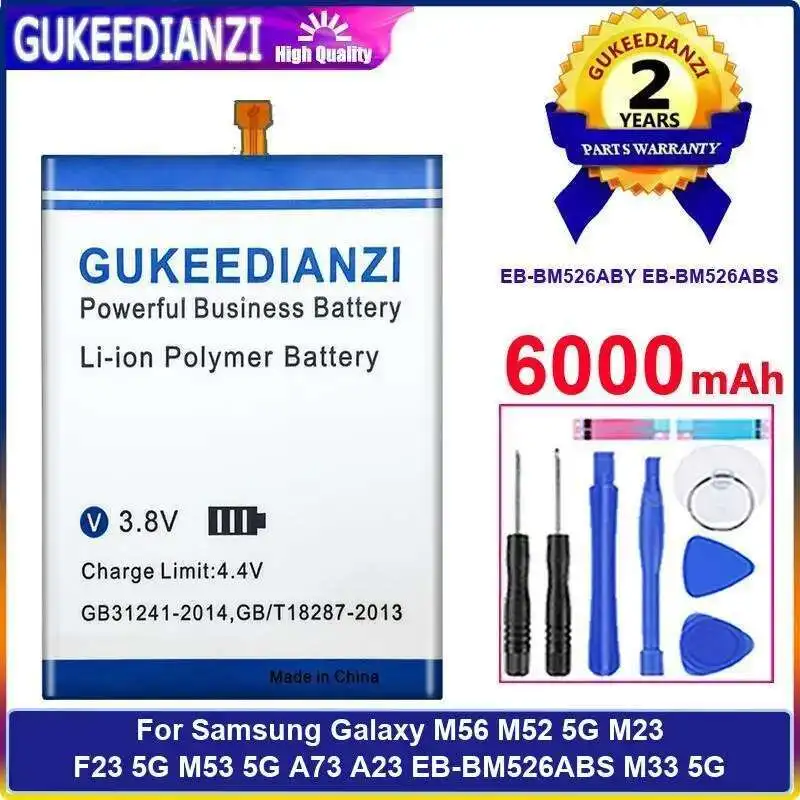 Аккумулятор мобильного телефона 6000 мАч для Samsung Galaxy M56 M52 5G M23 F23 M53 A73 A23 EB-BM526ABS M33 EB-BM526ABY
Аккумулятор мобильного телефона 6000 мАч для Samsung Galaxy M56 M52 5G M23 F23 M53 A73 A23 EB-BM526ABS M33 EB-BM526ABY