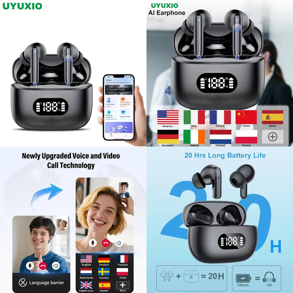 Wireless Earphones Clear Calls TWS AI Language Translation Earphone for iPhone with 144 Online Languages Real Time Earbuds New
Wireless Earphones Clear Calls TWS AI Language Translation Earphone for iPhone with 144 Online Languages Real Time Earbuds New