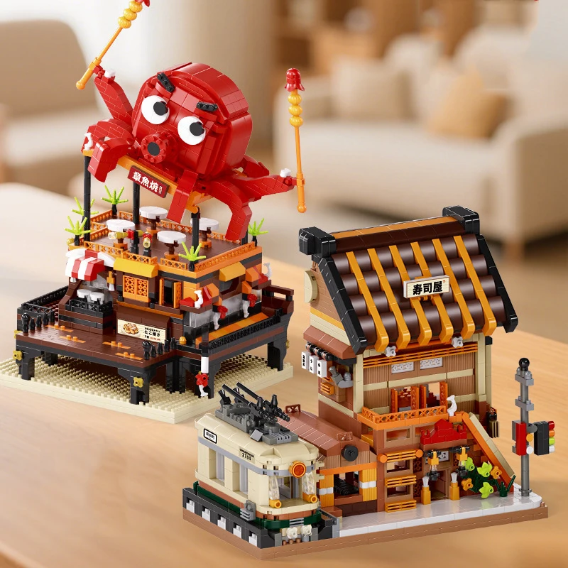 Japan City Street View Octopus Meatballs Shop Micro Diamond Block Sushi House Creative Building Brick Toys Nanobricks For Gift
Japan City Street View Octopus Meatballs Shop Micro Diamond Block Sushi House Creative Building Brick Toys Nanobricks For Gift