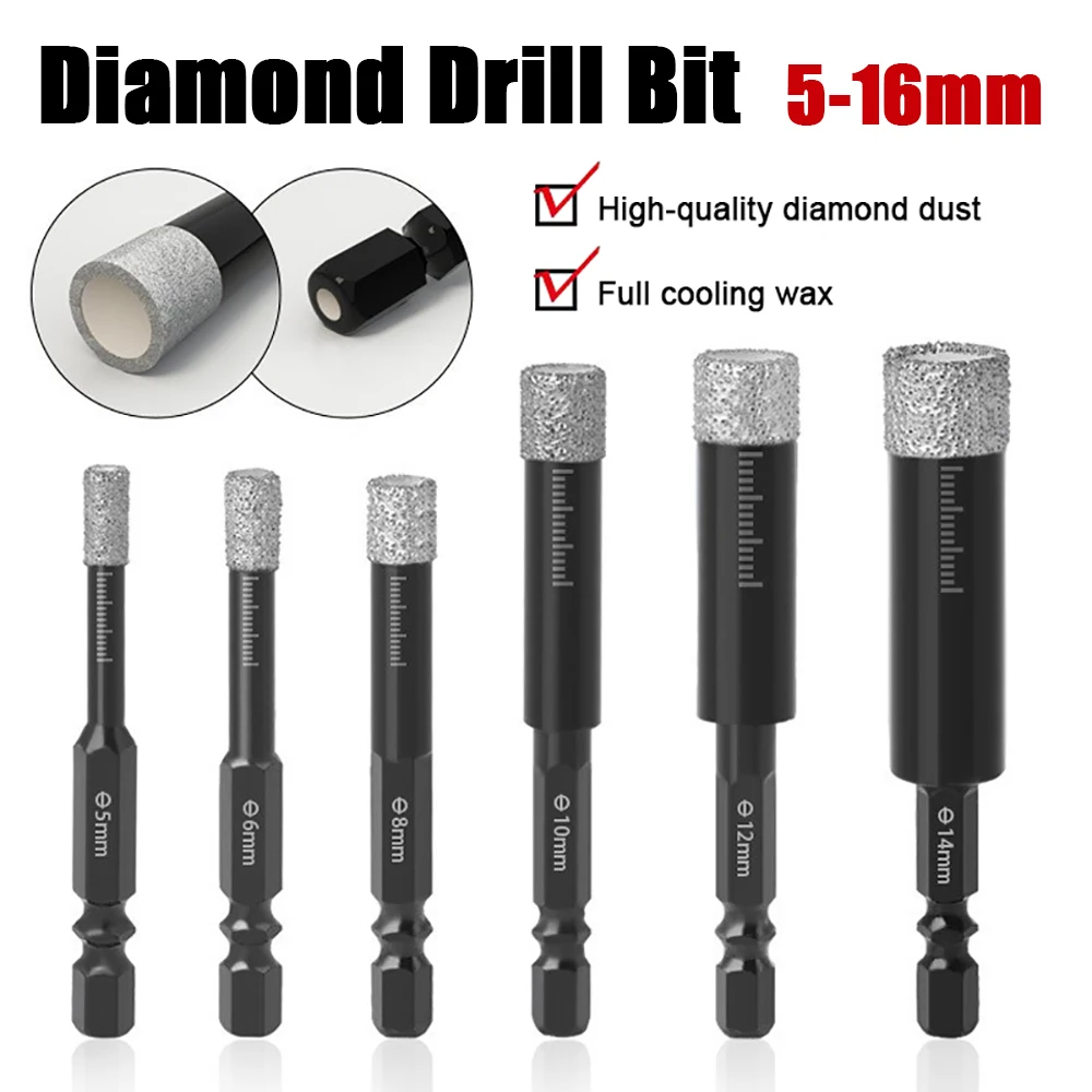 Hexagonal Shank Brazed Dry Ceramic Tile Diamond Drill Bit 5mm-16mm Hole Saw Marble Ceramic Granite Porcelain Cup Saw Hole Opener
Hexagonal Shank Brazed Dry Ceramic Tile Diamond Drill Bit 5mm-16mm Hole Saw Marble Ceramic Granite Porcelain Cup Saw Hole Opener