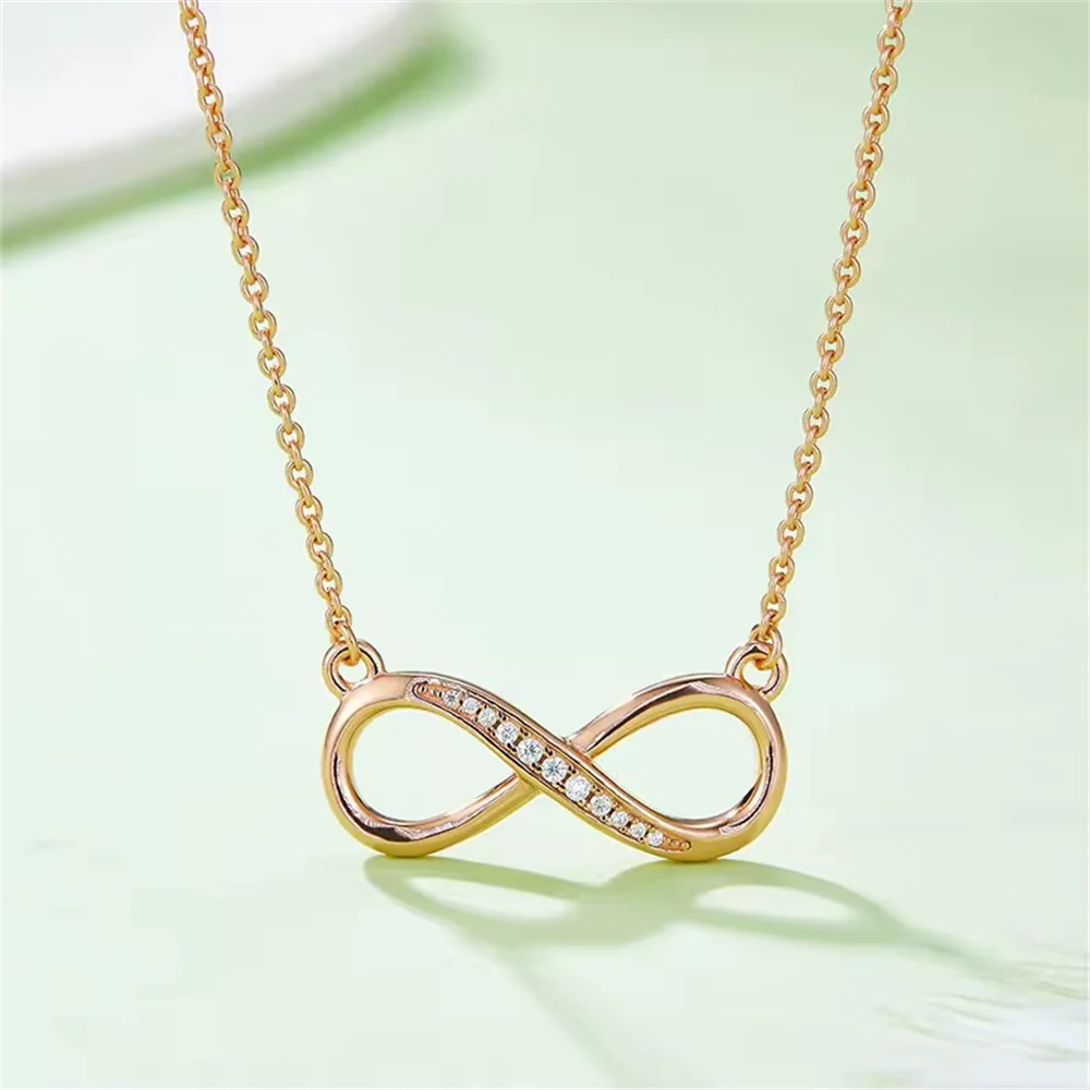 Korean 8-Shape Diamond-Inlaid Necklace, S925 Sterling Silver, Minimalist Infinite Love Elegant Women's Choker Collarbone Chain
Korean 8-Shape Diamond-Inlaid Necklace, S925 Sterling Silver, Minimalist Infinite Love Elegant Women's Choker Collarbone Chain