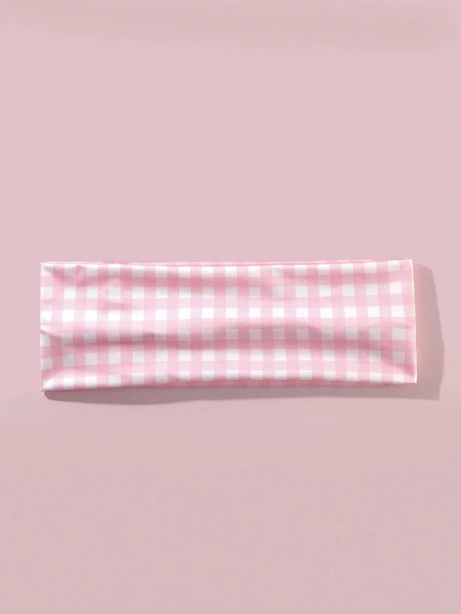 Pink White Plaid Print Headband For Women Polyester Casual Hair Accessory
Pink White Plaid Print Headband For Women Polyester Casual Hair Accessory