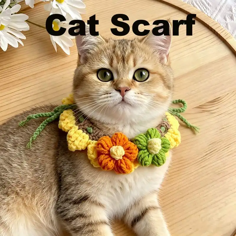 Pet Cat Dog Knitted Flower Orange green Scarf Yellow Brown Photo Accessory adjustable for Small Cat Dogs Puppy Accessories New
Pet Cat Dog Knitted Flower Orange green Scarf Yellow Brown Photo Accessory adjustable for Small Cat Dogs Puppy Accessories New