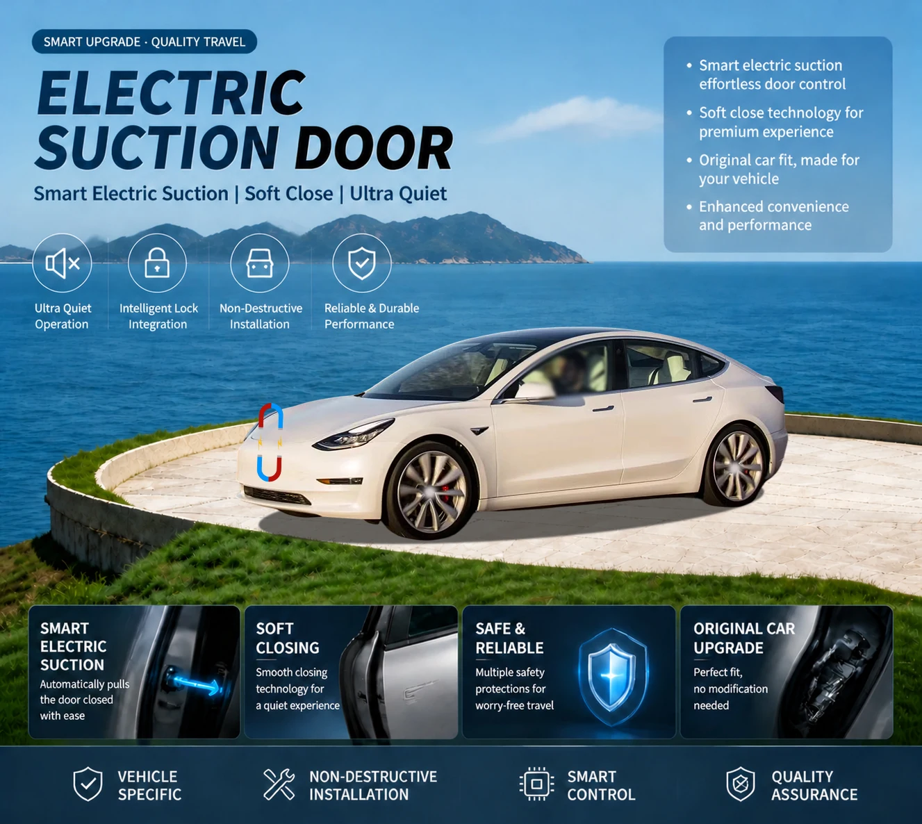 For Tesla Model S Model 3 Model Y Frunk Soft Close Lock Electric Suction Front Trunk Auto Close Smart Power Latch Upgrade Kit
For Tesla Model S Model 3 Model Y Frunk Soft Close Lock Electric Suction Front Trunk Auto Close Smart Power Latch Upgrade Kit
