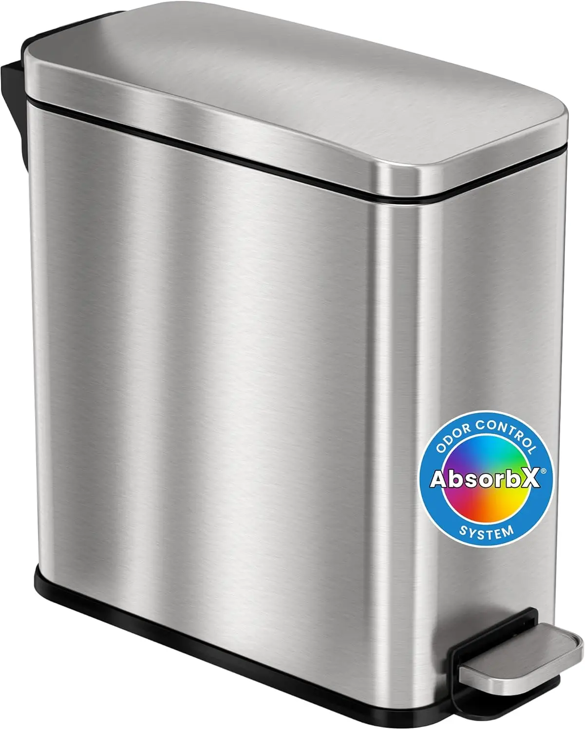 Slim Stainless Steel Trash Can with Odor Filter & Soft-Close Lid - 11.4L for Small Spaces, Home, Office
Slim Stainless Steel Trash Can with Odor Filter & Soft-Close Lid - 11.4L for Small Spaces, Home, Office
