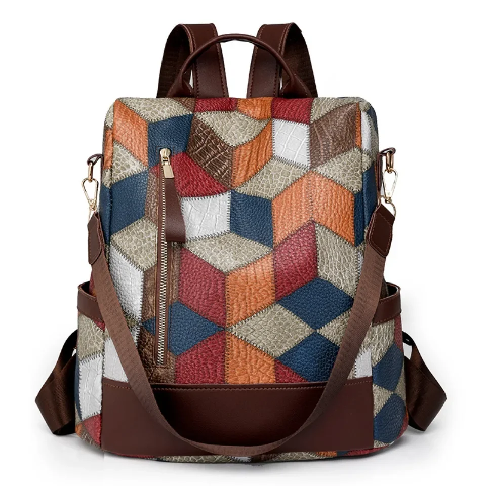 Fashionable PU Leather Patchwork New Handbag Retro Contrasting Color Street Trend Women's Shoulder Bag Large Capacity Travel Bac
Fashionable PU Leather Patchwork New Handbag Retro Contrasting Color Street Trend Women's Shoulder Bag Large Capacity Travel Bac