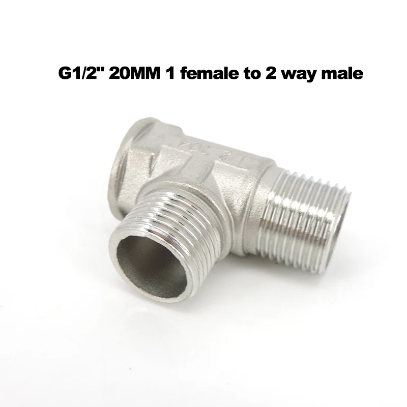 G1/2" 20MM 1 female to 2 way male Thread Tee Type Stainless Steel Butt Joint water hose connector Adapter Plumbing Fittings M20
G1/2" 20MM 1 female to 2 way male Thread Tee Type Stainless Steel Butt Joint water hose connector Adapter Plumbing Fittings M20