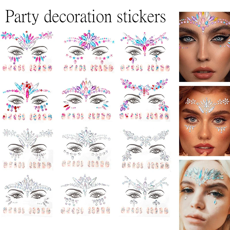 EDM face stickers, nail stickers, 2-in-1 diamond stickers, eyebrow center stickers, makeup ball stickers, face accessories
EDM face stickers, nail stickers, 2-in-1 diamond stickers, eyebrow center stickers, makeup ball stickers, face accessories