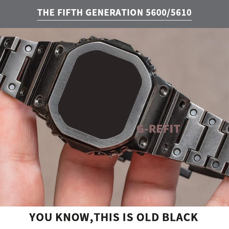 G-REFIT Old Black DW5600 GWM5610 GWB5600 Bezel Metal Strap G5600 Steel Watchband Case Frame Bracelet Accessory with Tools
G-REFIT Old Black DW5600 GWM5610 GWB5600 Bezel Metal Strap G5600 Steel Watchband Case Frame Bracelet Accessory with Tools
