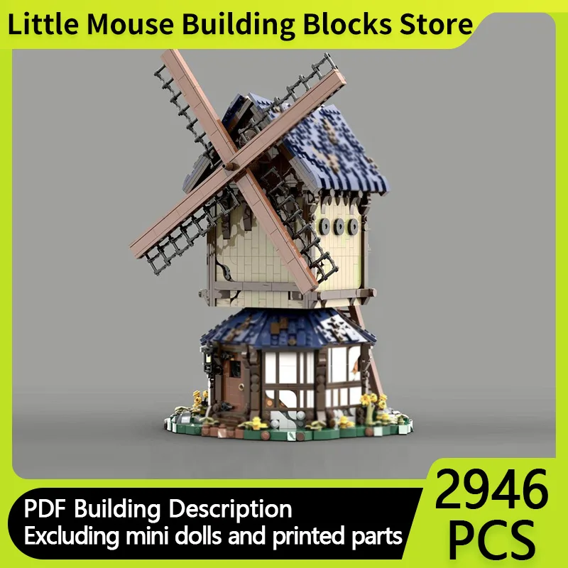 Medieval Castle Model MOC Building Bricks Windmill Building Modular Technology Gifts Holiday Assemble Children Toys Suit
Medieval Castle Model MOC Building Bricks Windmill Building Modular Technology Gifts Holiday Assemble Children Toys Suit