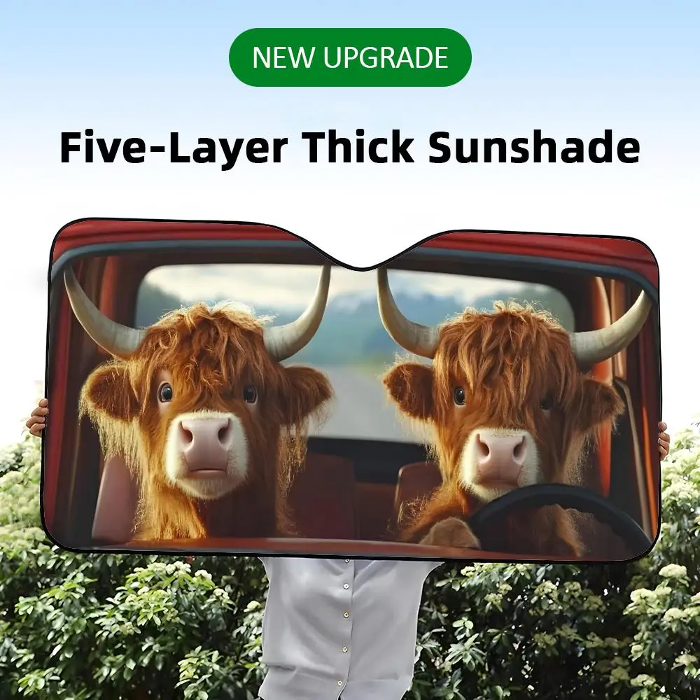 Cute Highland Cattle Sun Visor Five-Layer Aluminum Foil Car Sunshades WindshieldUV Protector & Heat Shield Front Window
Cute Highland Cattle Sun Visor Five-Layer Aluminum Foil Car Sunshades WindshieldUV Protector & Heat Shield Front Window