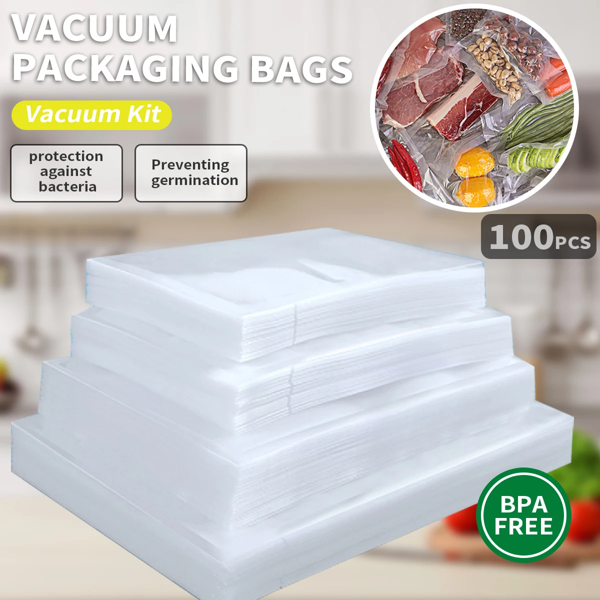 Vacuum Sealing Machine Accessories,Food preservation bag, vacuum sealer bags,BPA Free ,Great for Vacuum Storage
Vacuum Sealing Machine Accessories,Food preservation bag, vacuum sealer bags,BPA Free ,Great for Vacuum Storage