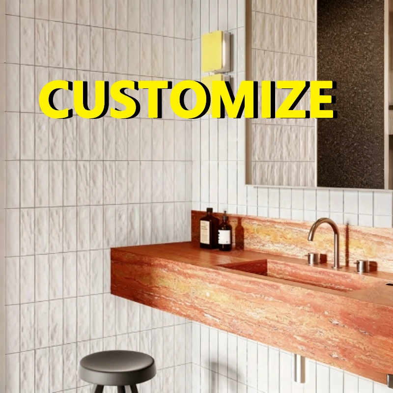 Any Size Custom Modern Minimal Red Travertine Sink Vanity Smooth Continuous Horizontal Veins Elegant Stone Luxury Home Bath
Any Size Custom Modern Minimal Red Travertine Sink Vanity Smooth Continuous Horizontal Veins Elegant Stone Luxury Home Bath