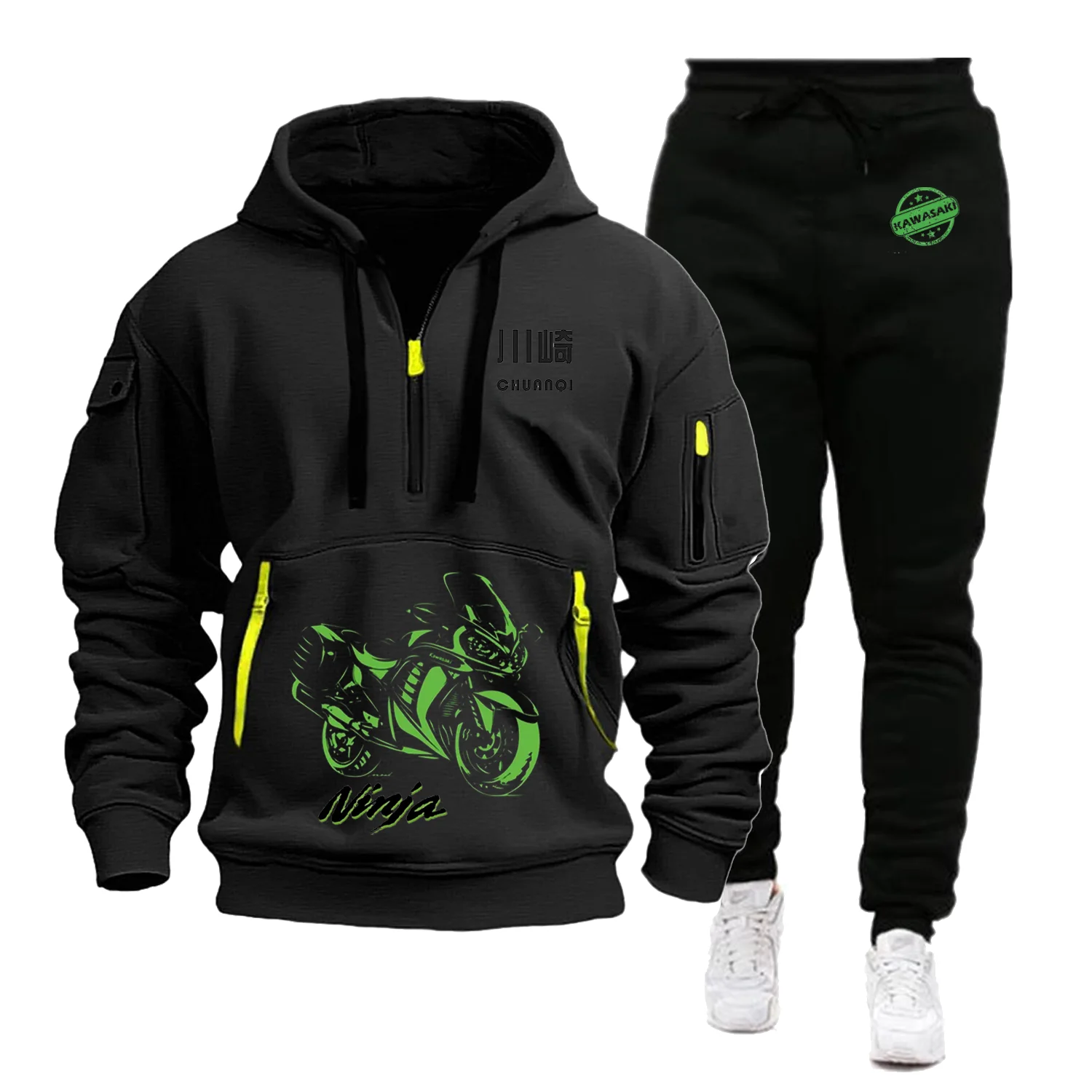 Kawasaki Sweatsuit Set Men Unisex Sports Suits Racing Suit Zip Up Hoodies Workout Motorcycle Uniform Two-piece High-quality New
Kawasaki Sweatsuit Set Men Unisex Sports Suits Racing Suit Zip Up Hoodies Workout Motorcycle Uniform Two-piece High-quality New