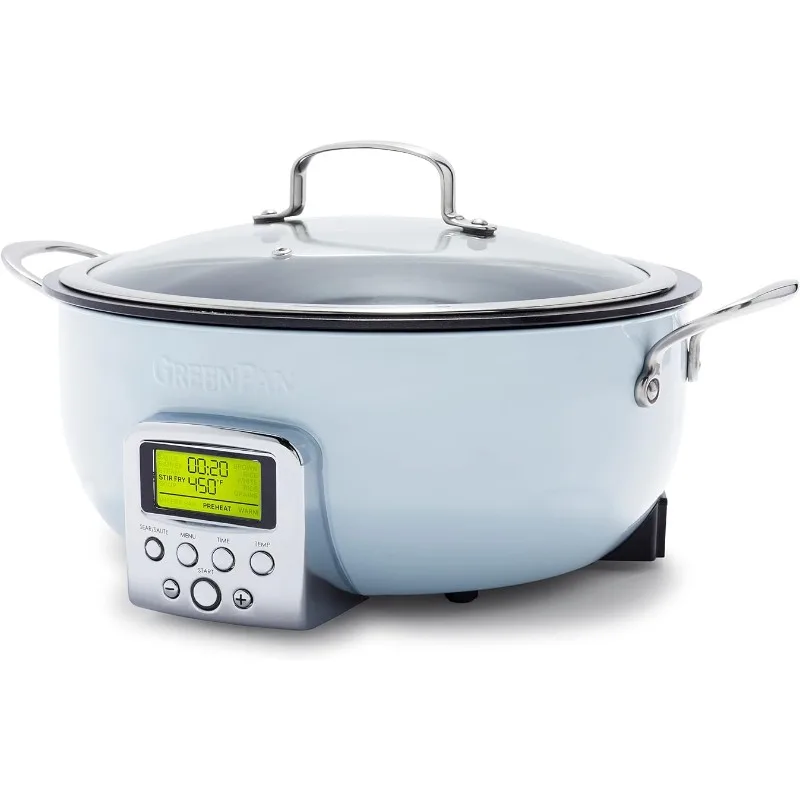 GreenPan Elite Essential Smart Electric 6QT сковорода, Sear Saute перемешивание и Приготовление Риса, легко использовать фотография, Синий туман
GreenPan Elite Essential Smart Electric 6QT сковорода, Sear Saute перемешивание и Приготовление Риса, легко использовать фотография, Синий туман