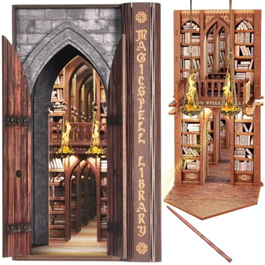 DIY Book Nook Kit for Adults, Infinite Magicspell Library Booknook with Flame Illusion
DIY Book Nook Kit for Adults, Infinite Magicspell Library Booknook with Flame Illusion