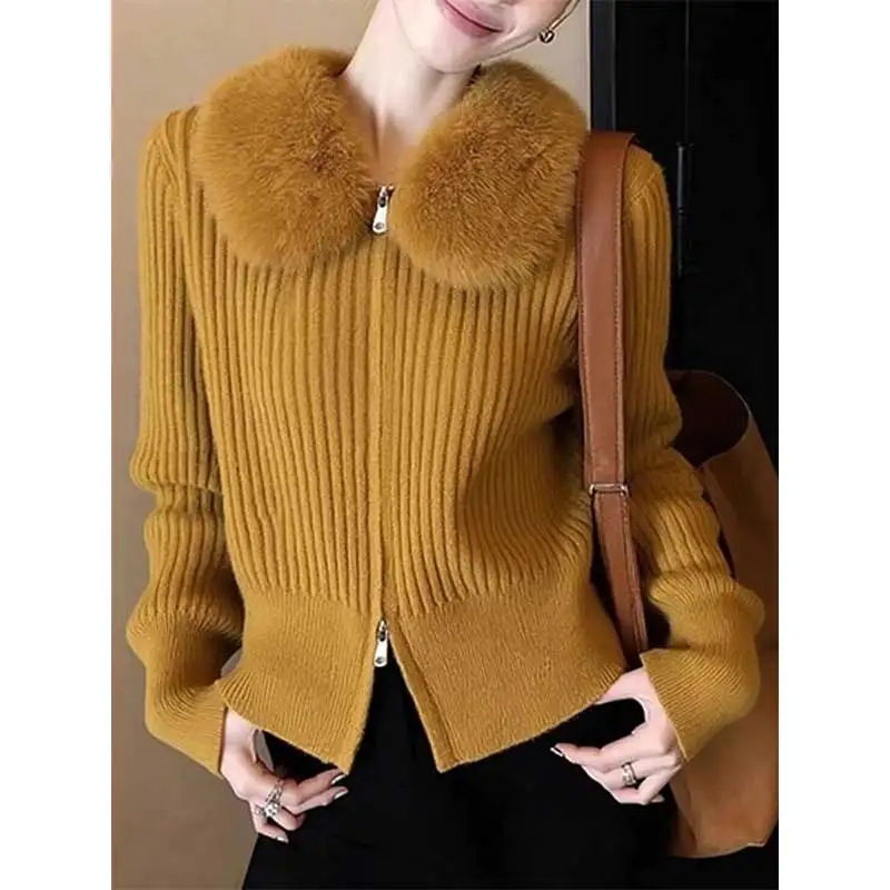 Women Clothes Autumn Winter Fashion Simplicity Zipper Knitting Solid Color Women Fashionable Temperament Slim Cardigan Sweater
Women Clothes Autumn Winter Fashion Simplicity Zipper Knitting Solid Color Women Fashionable Temperament Slim Cardigan Sweater