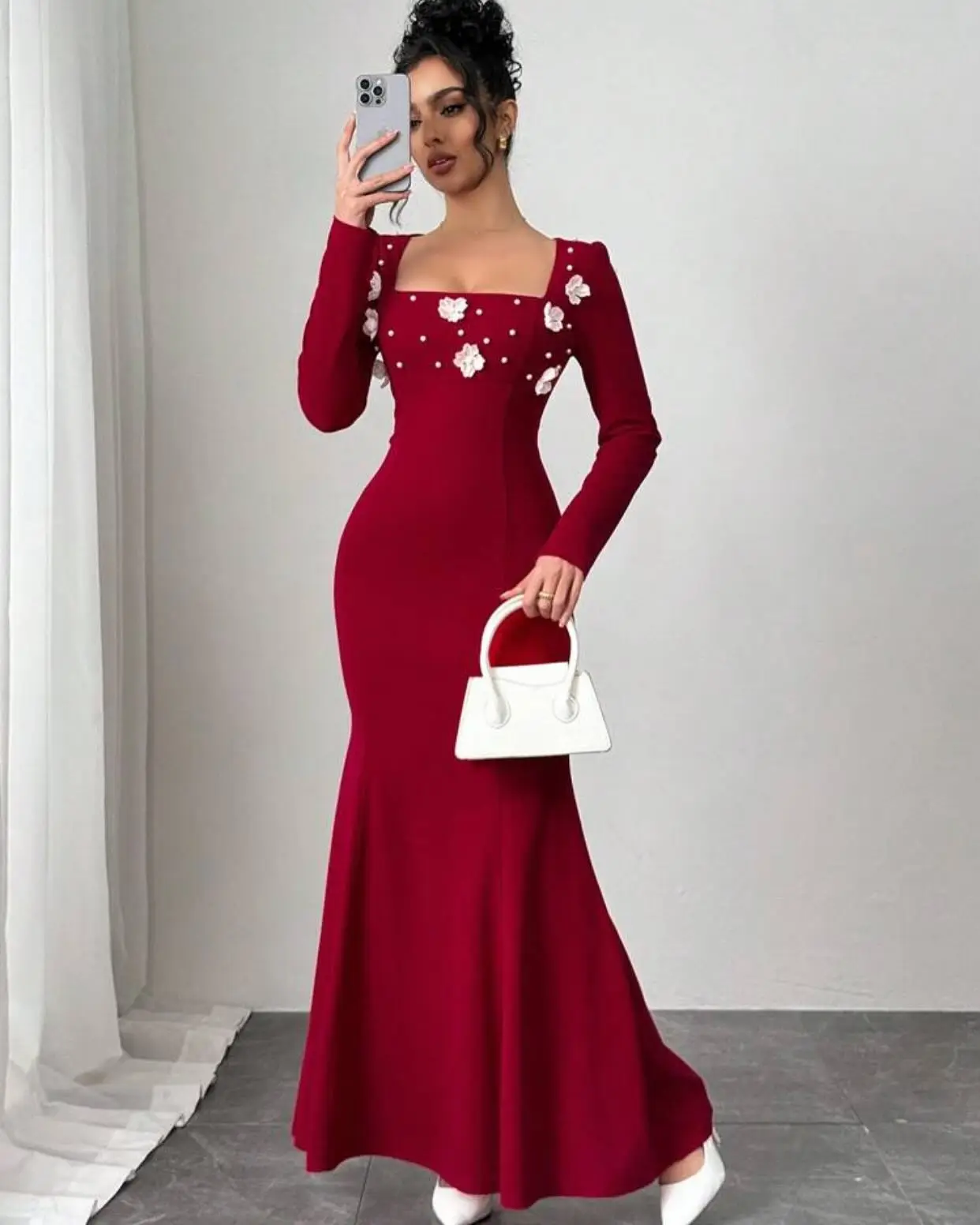 Customized Delicate Jersey Mermaid Pearls Flowers Evening Dresses Temperament Long Sleeves Party Dress Custom Made Pro
Customized Delicate Jersey Mermaid Pearls Flowers Evening Dresses Temperament Long Sleeves Party Dress Custom Made Pro