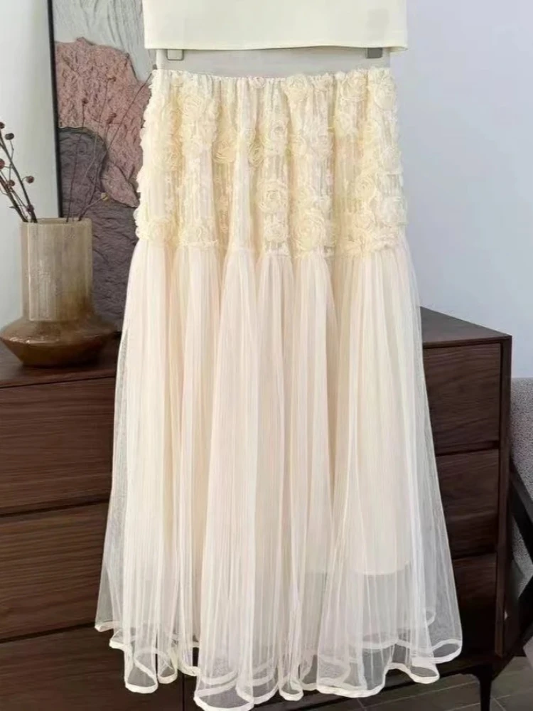 French Fashion Lace Midi Skirt Woman Casual High Waist Elegant Floral Skirts Lady Fairy Sweet Skirt Streetwear Chic Outfits 2025
French Fashion Lace Midi Skirt Woman Casual High Waist Elegant Floral Skirts Lady Fairy Sweet Skirt Streetwear Chic Outfits 2025