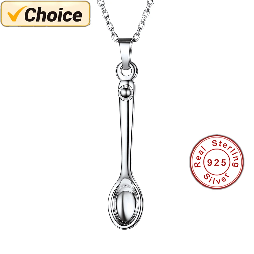 925 Sterling Silver Spoon Pendant Necklace for Women Fashion Simple Basic Neck Chain Jewelry
925 Sterling Silver Spoon Pendant Necklace for Women Fashion Simple Basic Neck Chain Jewelry