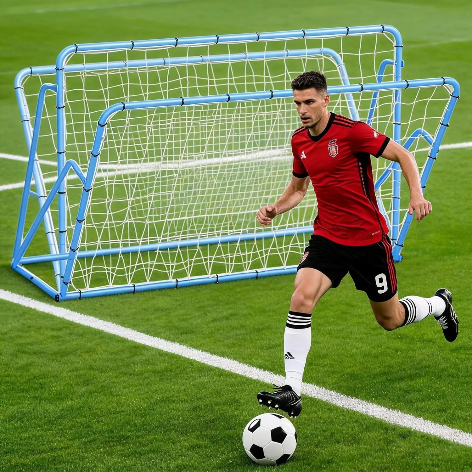 Garvee 72.4×48.4×30.3 Inch Iron & PE Rope Soccer Rebound Net, Foldable Football Training Net for Backyard Outdoor Use Practice Goal
Garvee 72.4×48.4×30.3 Inch Iron & PE Rope Soccer Rebound Net, Foldable Football Training Net for Backyard Outdoor Use Practice Goal