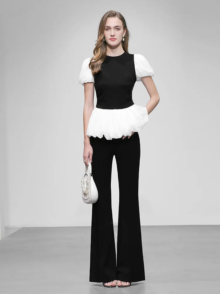 Summer 2026 Fashion T-Shirt And High Waist Pants Set with Bubble Sleeve And Color Collision for Rich Girls Style Long Sleeve ...
Summer 2026 Fashion T-Shirt And High Waist Pants Set with Bubble Sleeve And Color Collision for Rich Girls Style Long Sleeve ...