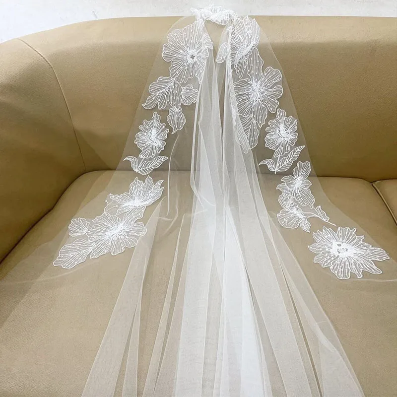 Длинная фата с цветочным кружевом, одноуровневая, белая, цвета слоновой кости, свадебная фата без расчески, фата из тюля, аксессуары, свадебная фата по индивидуальному заказу
Длинная фата с цветочным кружевом, одноуровневая, белая, цвета слоновой кости, свадебная фата без расчески, фата из тюля, аксессуары, свадебная фата по индивидуальному заказу