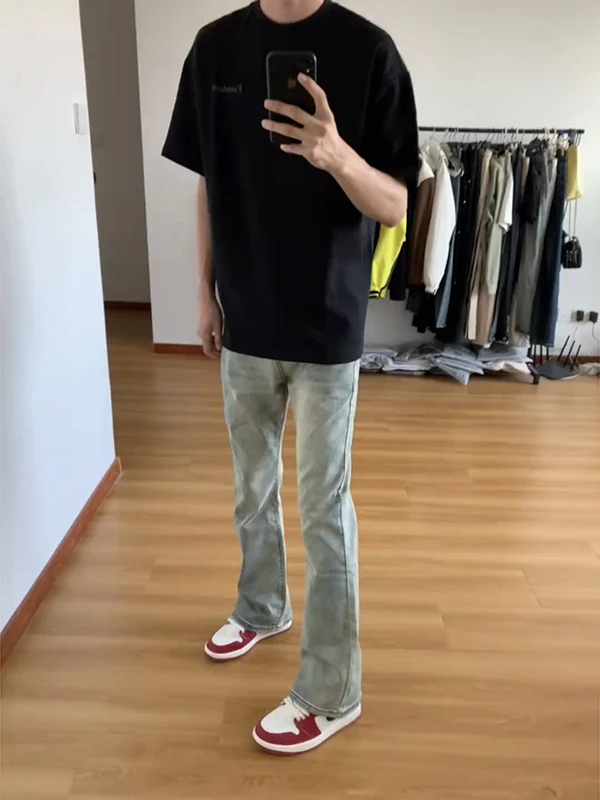 Retro Blue Flared Jeans Men's Slim Straight High Waist Premium Quali Straight Leg Casual Denim Pants Autumn Faion
Retro Blue Flared Jeans Men's Slim Straight High Waist Premium Quali Straight Leg Casual Denim Pants Autumn Faion