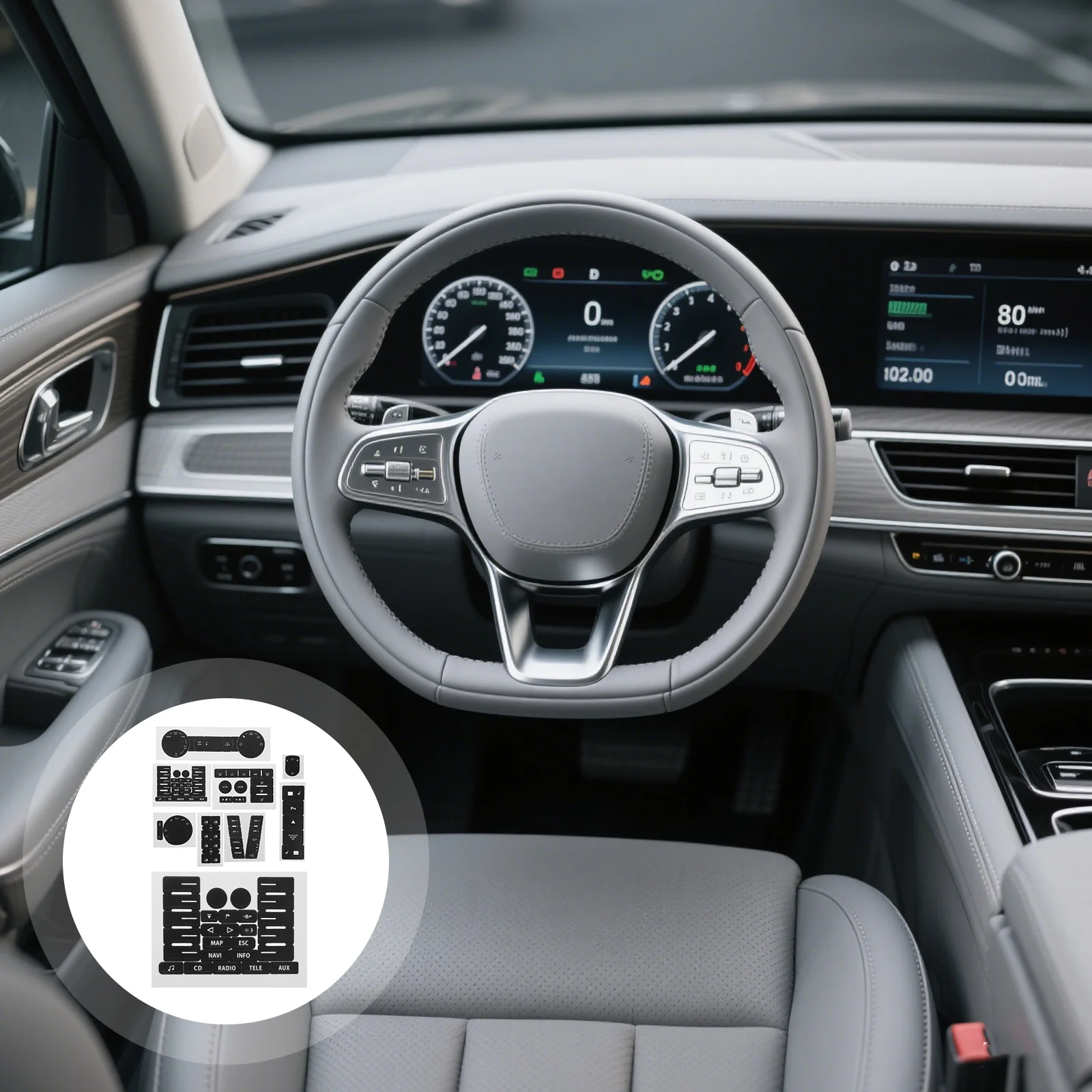 1Set Matte Black Car Button Repair Kit Stickers Easy Installation Aesthetic Restoration Compatible Various Models
1Set Matte Black Car Button Repair Kit Stickers Easy Installation Aesthetic Restoration Compatible Various Models