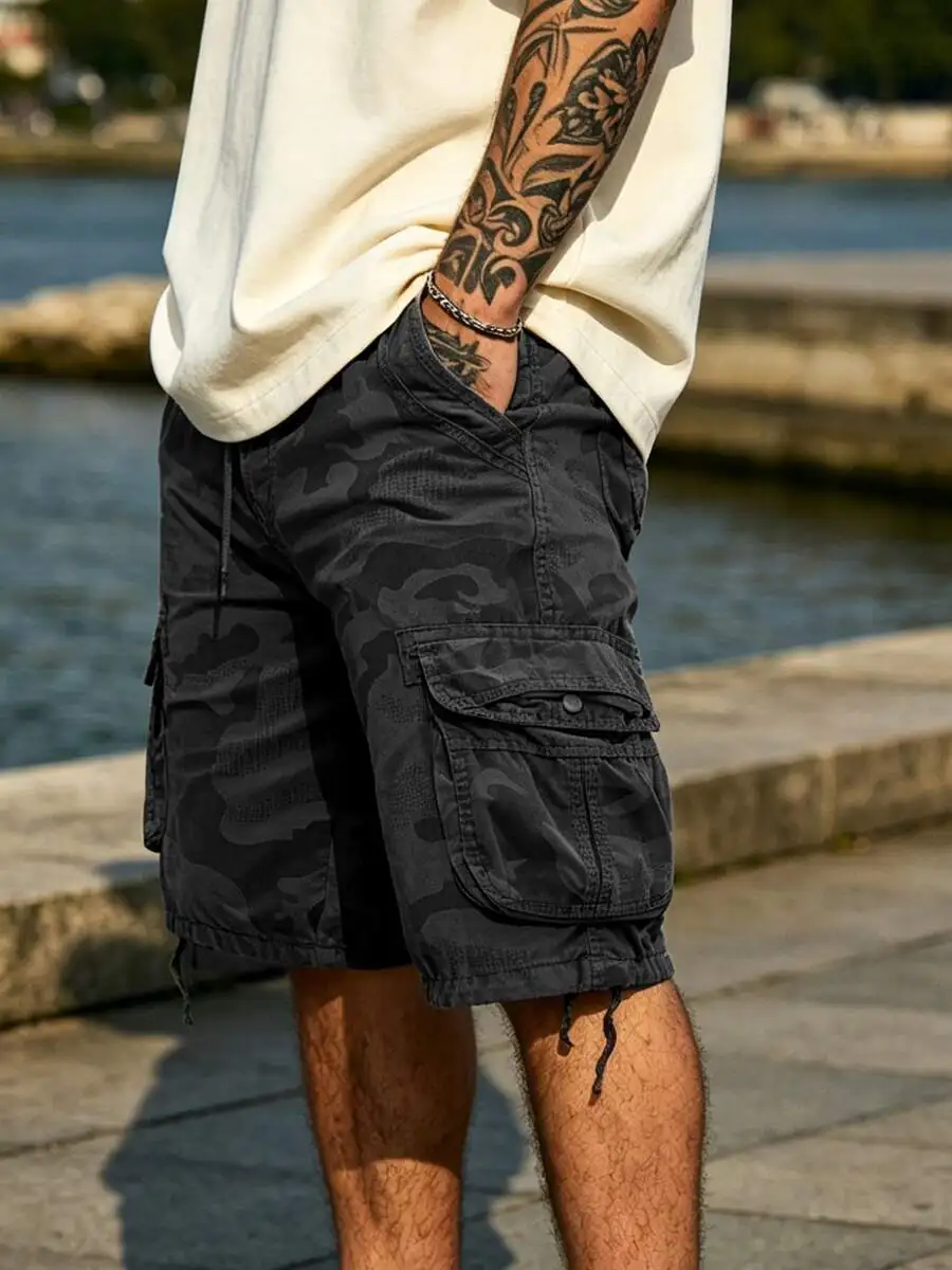 Mens Camo Cargo Shorts With Utility Pockets Casual Outdoor Summer Breathable Shorts
Mens Camo Cargo Shorts With Utility Pockets Casual Outdoor Summer Breathable Shorts