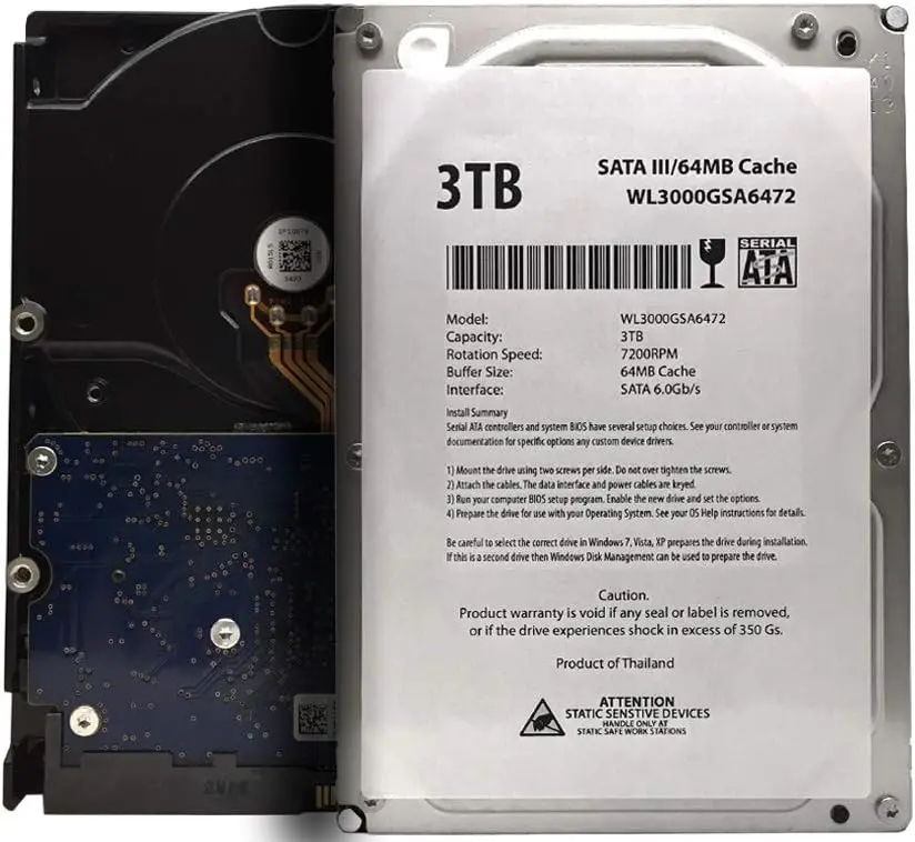 3TB 7200RPM 64MB Cache SATA III 3.5" Internal Hard Drive for Desktop, RAID, NAS, DVR
3TB 7200RPM 64MB Cache SATA III 3.5" Internal Hard Drive for Desktop, RAID, NAS, DVR