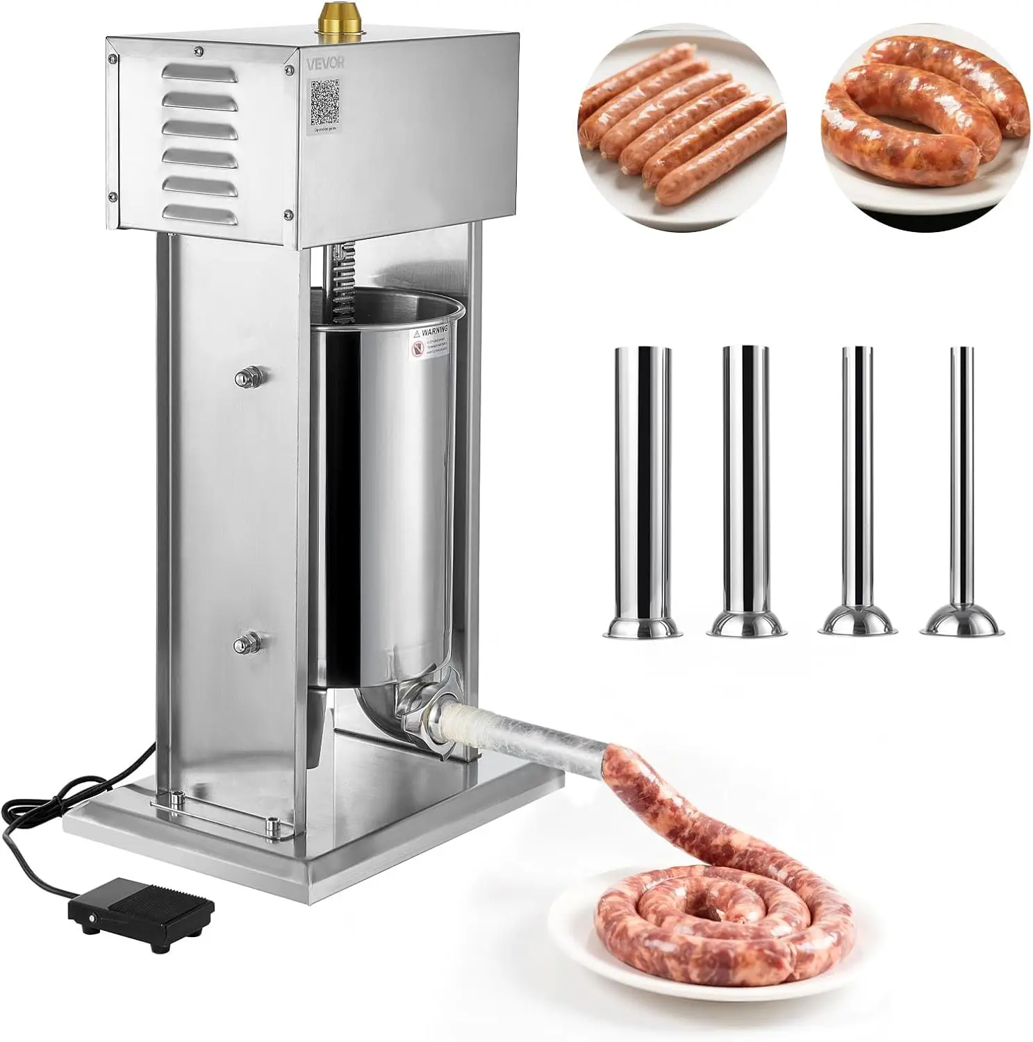 Electric Sausage Stuffer, 25 LBS / 12 L Vertical Meat Stuffer, Stepless Speed Control and Foot Pedal, Stainless Steel Heavy
Electric Sausage Stuffer, 25 LBS / 12 L Vertical Meat Stuffer, Stepless Speed Control and Foot Pedal, Stainless Steel Heavy