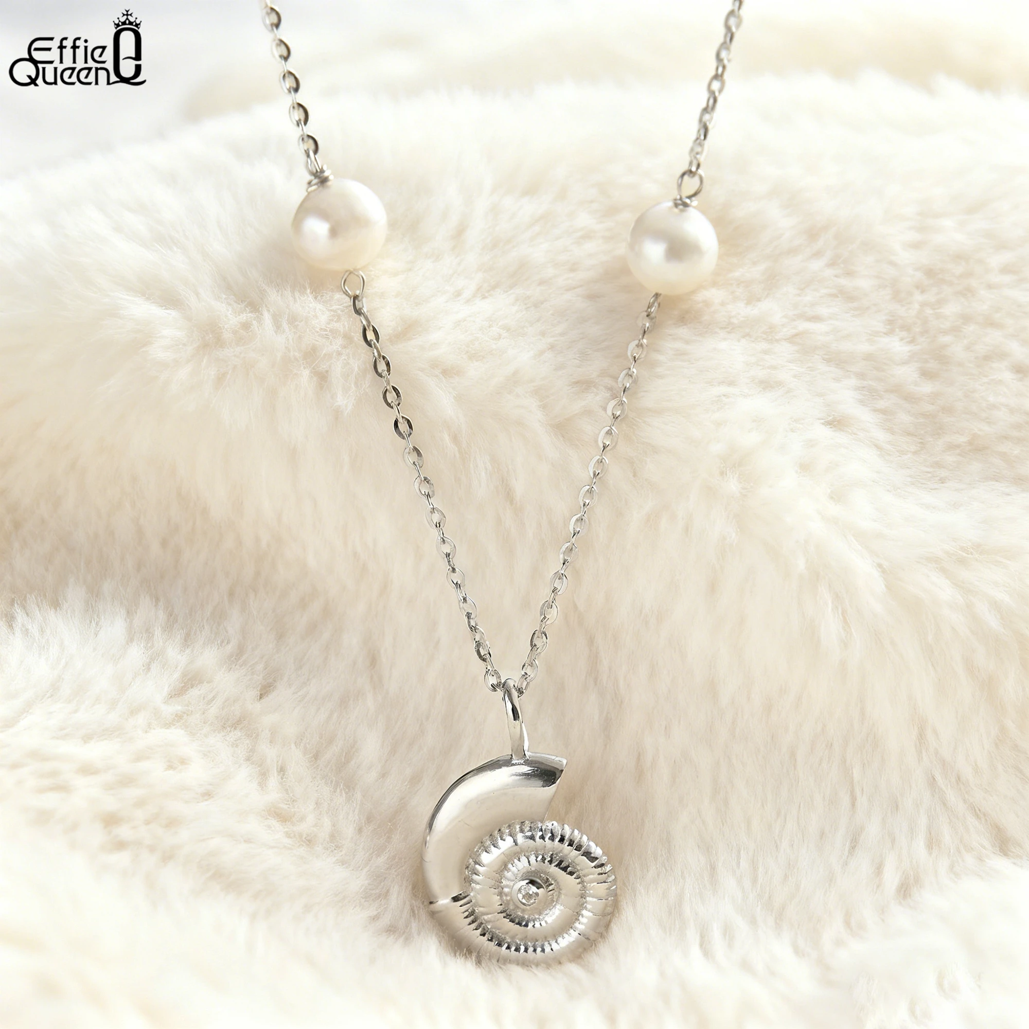 EFFIE QUEEN 925 Sterling Silver Freshwater Pearl Necklace Fashion Shell Pendant Choker Chain Summer Lady Festival Gift GPN84
EFFIE QUEEN 925 Sterling Silver Freshwater Pearl Necklace Fashion Shell Pendant Choker Chain Summer Lady Festival Gift GPN84