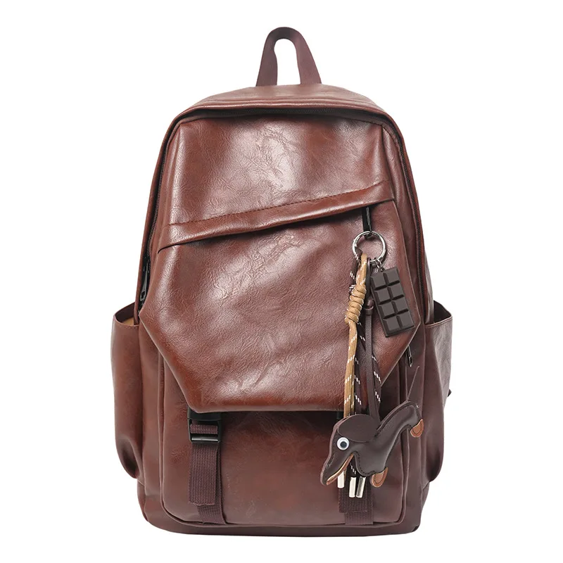 Caramel-Colored Vintage Leather Backpack with Cute Charms, Casual Travel Backpack, College-Style Flip-Top Backpack, Soft Leather Wear-Resistant Backpack with Pendants, Student School Bag, Travel Bag
Caramel-Colored Vintage Leather Backpack with Cute Charms, Casual Travel Backpack, College-Style Flip-Top Backpack, Soft Leather Wear-Resistant Backpack with Pendants, Student School Bag, Travel Bag