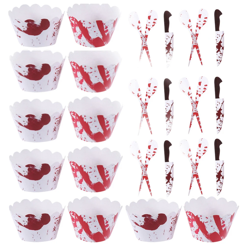 12 Sets Insert Card Cupcake Rim Blood Handprint nament Halloween Decor Creative Cake Decoration Food Grade Safe Spooky
12 Sets Insert Card Cupcake Rim Blood Handprint nament Halloween Decor Creative Cake Decoration Food Grade Safe Spooky