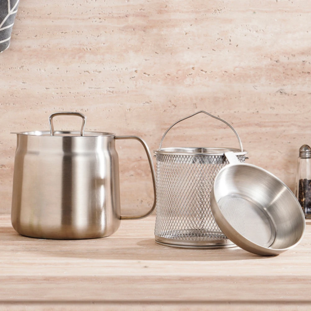 1.5L Oil Fryer and Filter Cup Combo Large Capacity Stainless Steel Cooking Oil Filter Deep Frying Pot for Cooking French Fries
1.5L Oil Fryer and Filter Cup Combo Large Capacity Stainless Steel Cooking Oil Filter Deep Frying Pot for Cooking French Fries