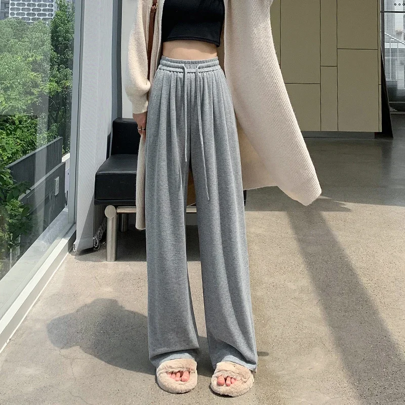 2024 autumn high waisted loose hanging casual pants, lazy style knitted floor pants
2024 autumn high waisted loose hanging casual pants, lazy style knitted floor pants