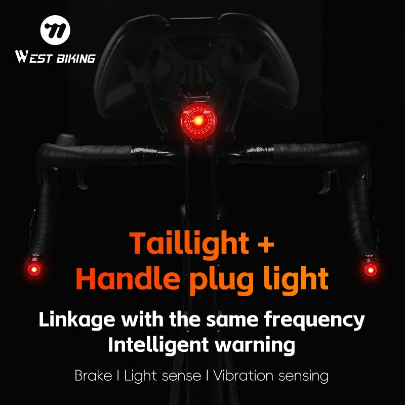 WEST BIKING Bicycle Handlebar End Lights IPX5 Bike Rear Light 3 modes Bike Lamp Intelligent Brake Sensor Safety Night Riding
WEST BIKING Bicycle Handlebar End Lights IPX5 Bike Rear Light 3 modes Bike Lamp Intelligent Brake Sensor Safety Night Riding