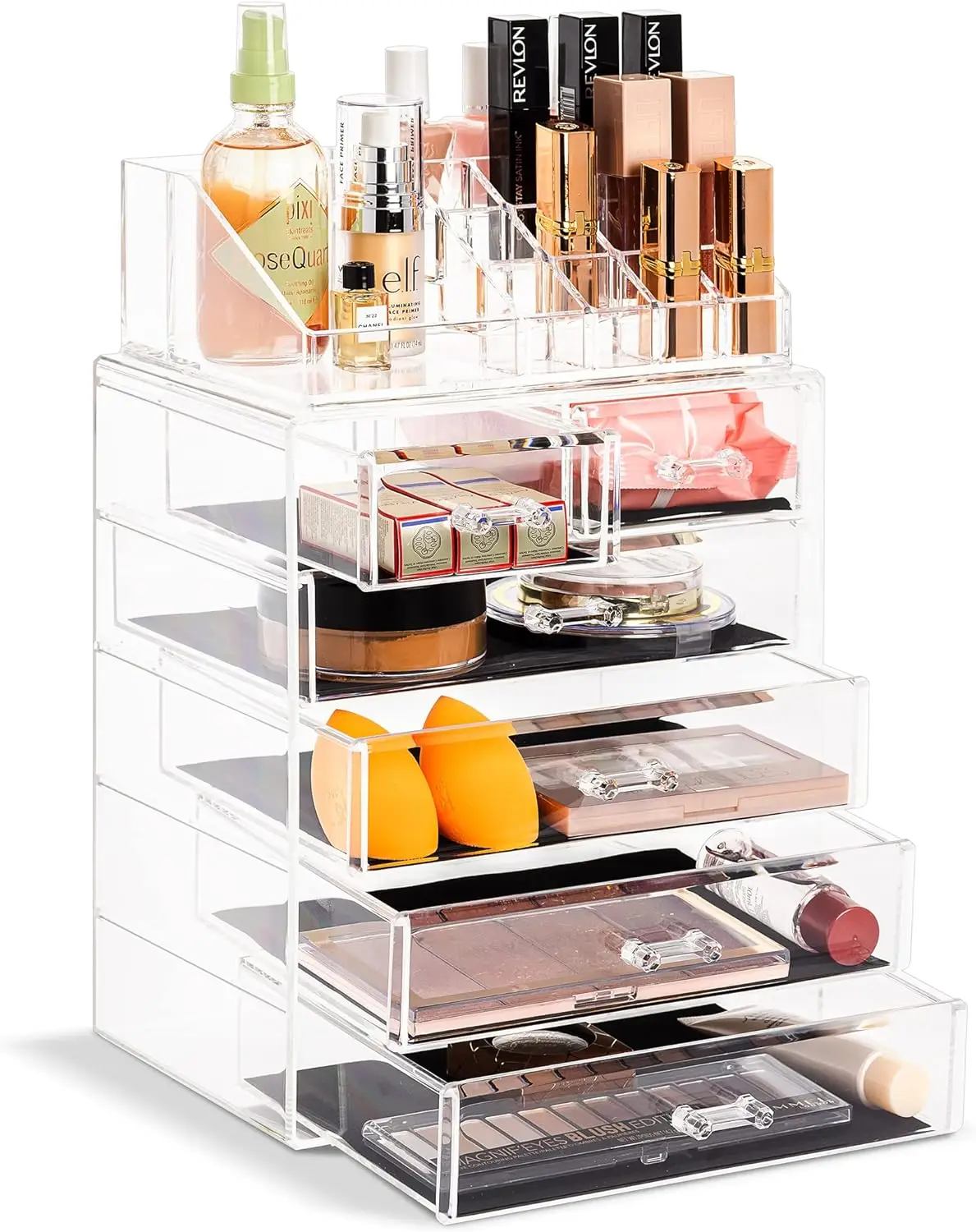 Clear Cosmetic Makeup Organizer - Make Up & Jewelry Storage, Case & Display - Spacious Design - Great Holder for Dresser,
Clear Cosmetic Makeup Organizer - Make Up & Jewelry Storage, Case & Display - Spacious Design - Great Holder for Dresser,
