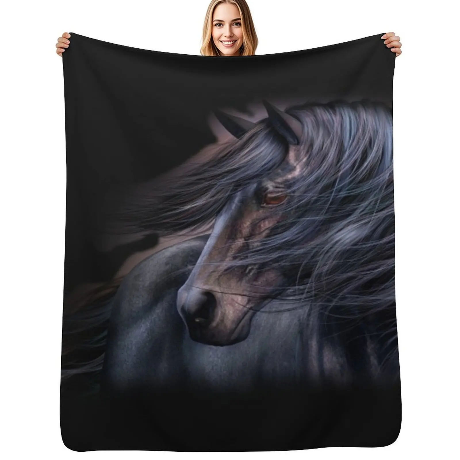 The black horse Throw Blanket Thermals For Travel Loose Retros Soft Blankets
The black horse Throw Blanket Thermals For Travel Loose Retros Soft Blankets