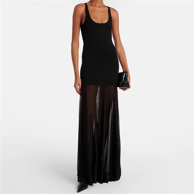 Women's dress New elastic slim fit sleeveless long dresses for summer 2025 Mesh patchwork midi dresses y2k Casual fishtail dress
Women's dress New elastic slim fit sleeveless long dresses for summer 2025 Mesh patchwork midi dresses y2k Casual fishtail dress