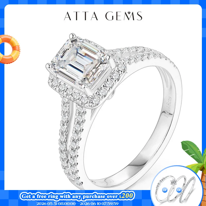 ATTAGEMS 925 Sterling Silver Moissanite Ring Emearld Cut 1.0CT VVS1 D Color Moissanite Pass Diamond Test for Women Elegant Rings
ATTAGEMS 925 Sterling Silver Moissanite Ring Emearld Cut 1.0CT VVS1 D Color Moissanite Pass Diamond Test for Women Elegant Rings