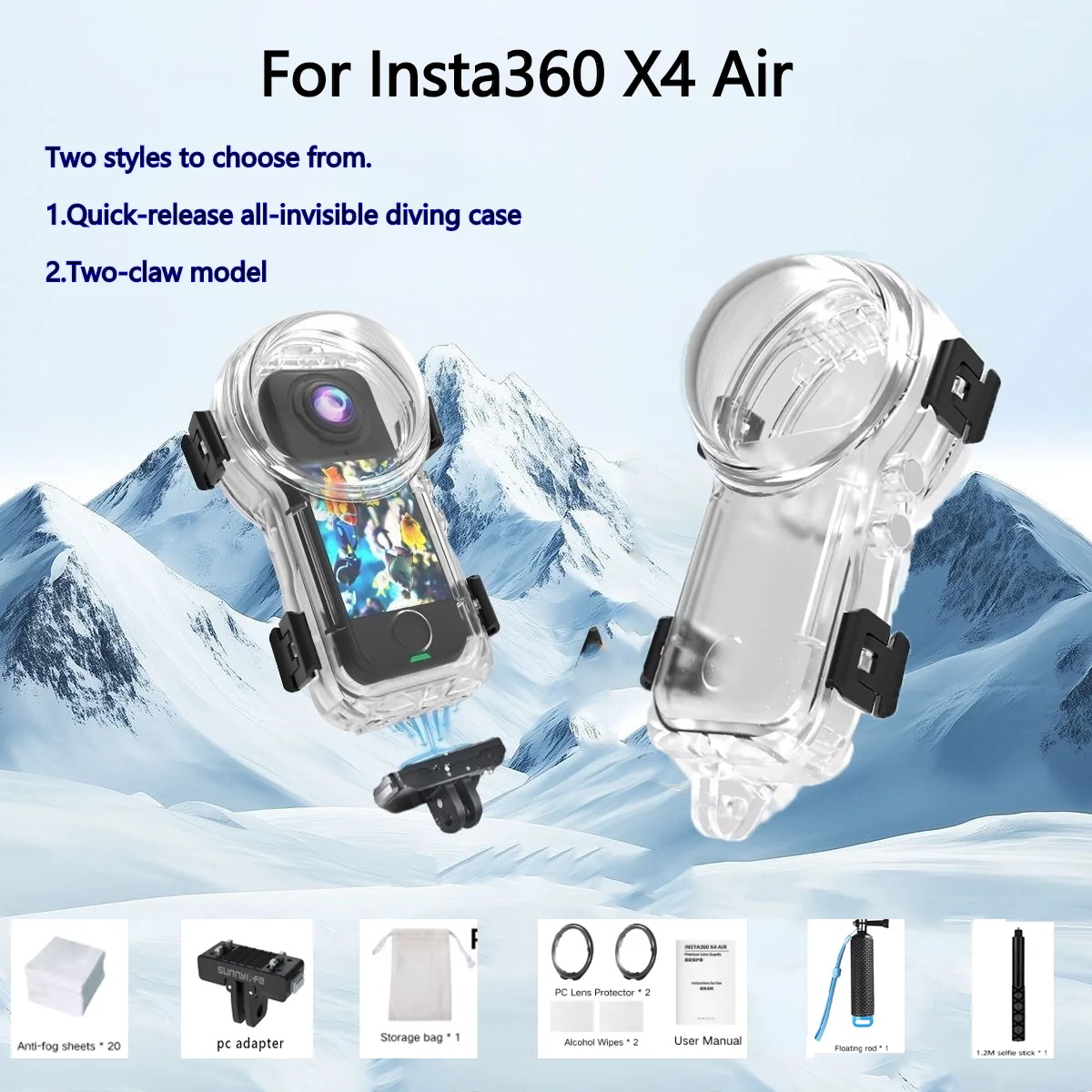 50m/164ft 100% fully invisible dive case For Insta360 X4 Air Waterproof Housing Cover Underwater Diving Shell accessories
50m/164ft 100% fully invisible dive case For Insta360 X4 Air Waterproof Housing Cover Underwater Diving Shell accessories