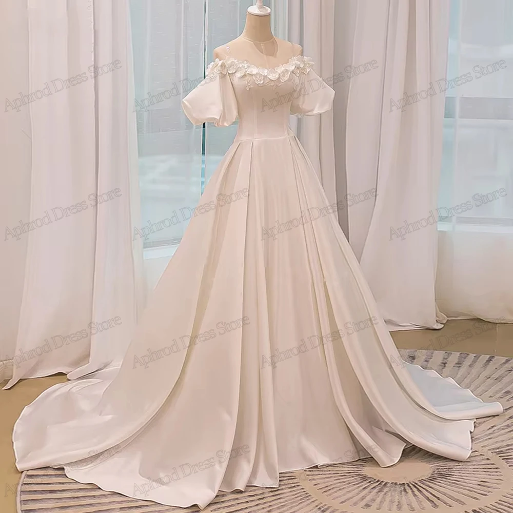 Glamorous Wedding Dresses Satin Bridal Gowns Short Puff Sleeves Robes Princess Floor Length Vestidos De Novia Customized 2026
Glamorous Wedding Dresses Satin Bridal Gowns Short Puff Sleeves Robes Princess Floor Length Vestidos De Novia Customized 2026