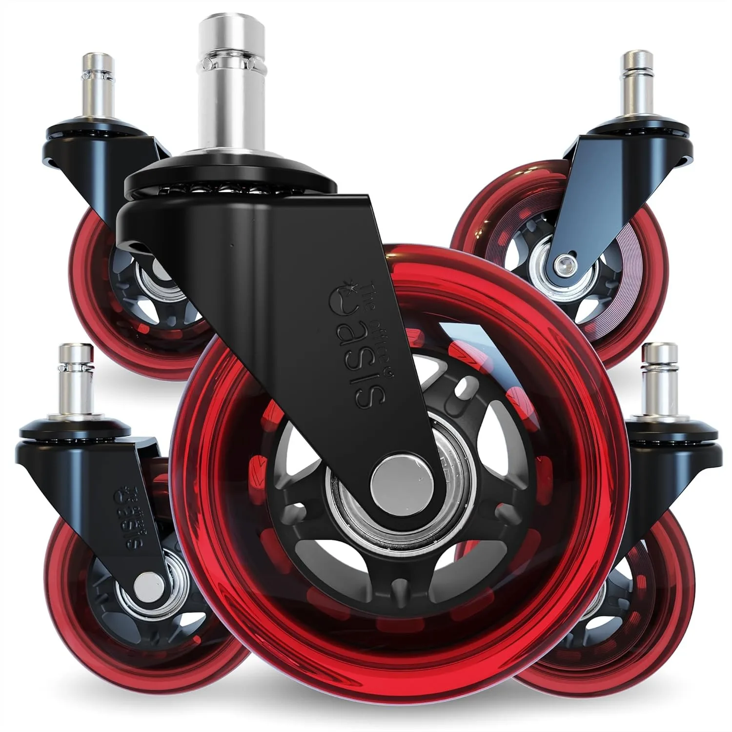 Rollerblade Office Chair Wheels Set of 5 - Smooth & Quiet Casters for Hardwood Floors & Carpet - Universal Fit Easy Installation
Rollerblade Office Chair Wheels Set of 5 - Smooth & Quiet Casters for Hardwood Floors & Carpet - Universal Fit Easy Installation