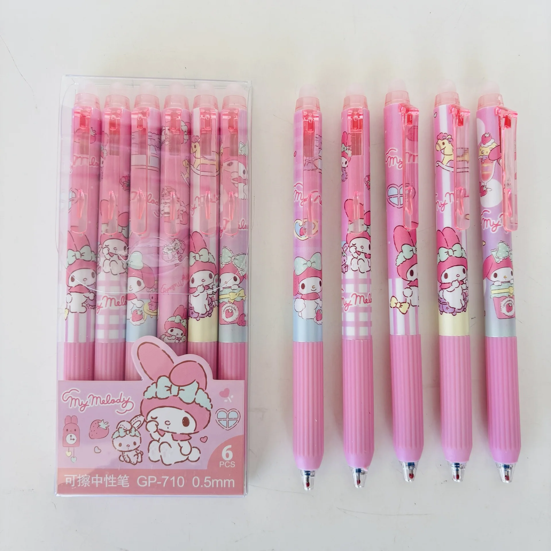6Pcs Creative Sanrio Melody Erasable Neutral Pen Children's Love Easy to Wipe Thermal Student Press Water Pen Girl Gift
6Pcs Creative Sanrio Melody Erasable Neutral Pen Children's Love Easy to Wipe Thermal Student Press Water Pen Girl Gift
